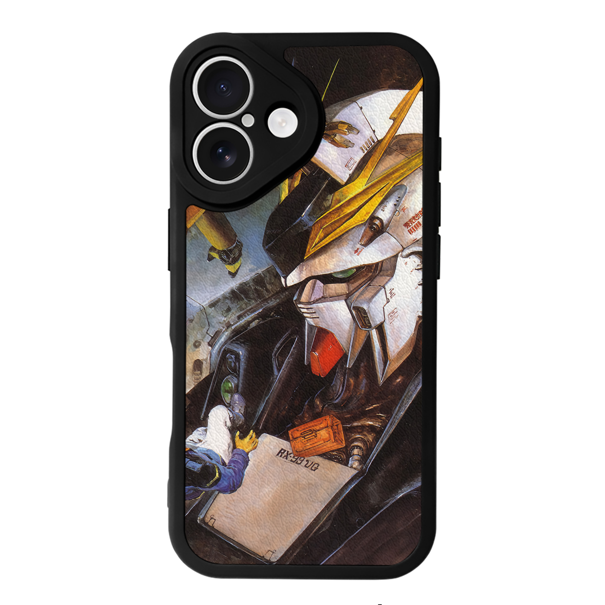 （画像用） 機動戦士ガンダム Mobile Suit Gundam 【iPhone 16シリーズ対応】シリコンスマホケース（レザー調） 材質：シリコン